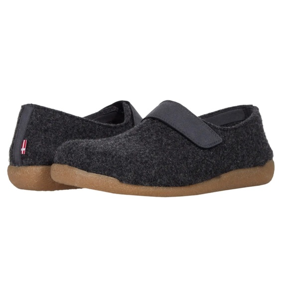 SANITA VARDE MENS WOOL FELT SLIPPERS IN CHARCOAL SIZE 46 = 11.5-12 NWOT - Picture 1 of 14